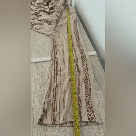 143 Story Lead Me On Tie Top Cream Stripe Long Sleeve Boho Size Small NWT - Picture 5 of 8